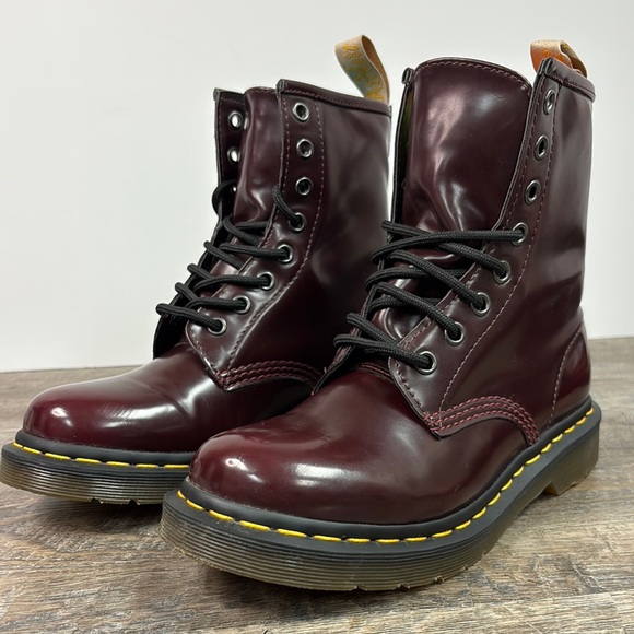 Dr. Martens Shoes - Dr. Martens 1460 Vegan Leather Lace Up Boots in Cherry Size 7